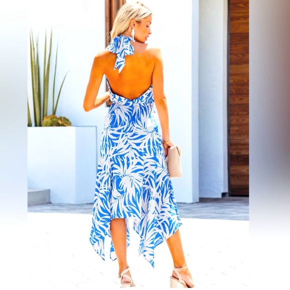 VICI multi way handkerchief hem halter midi dress - Picture 3 of 8